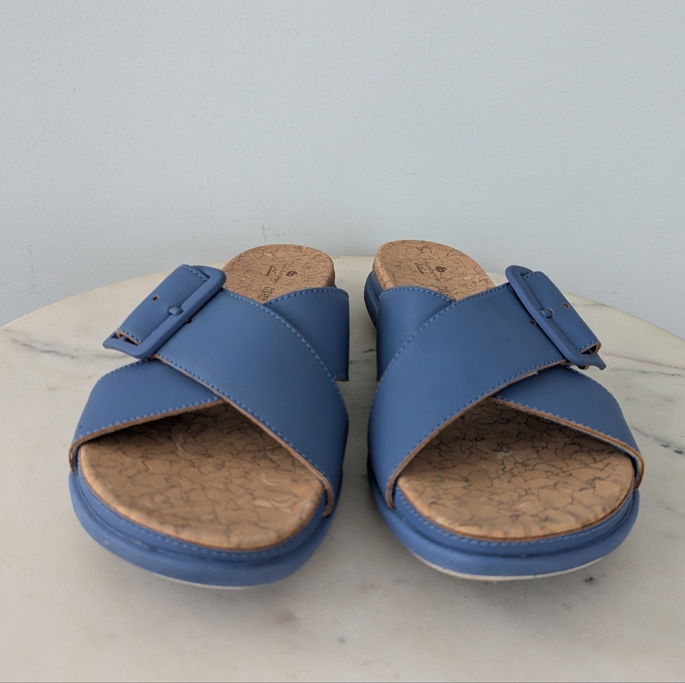 Clarks Cloudsteppers Women's Blue Casual Slide Sandals - Picture 9 of 10